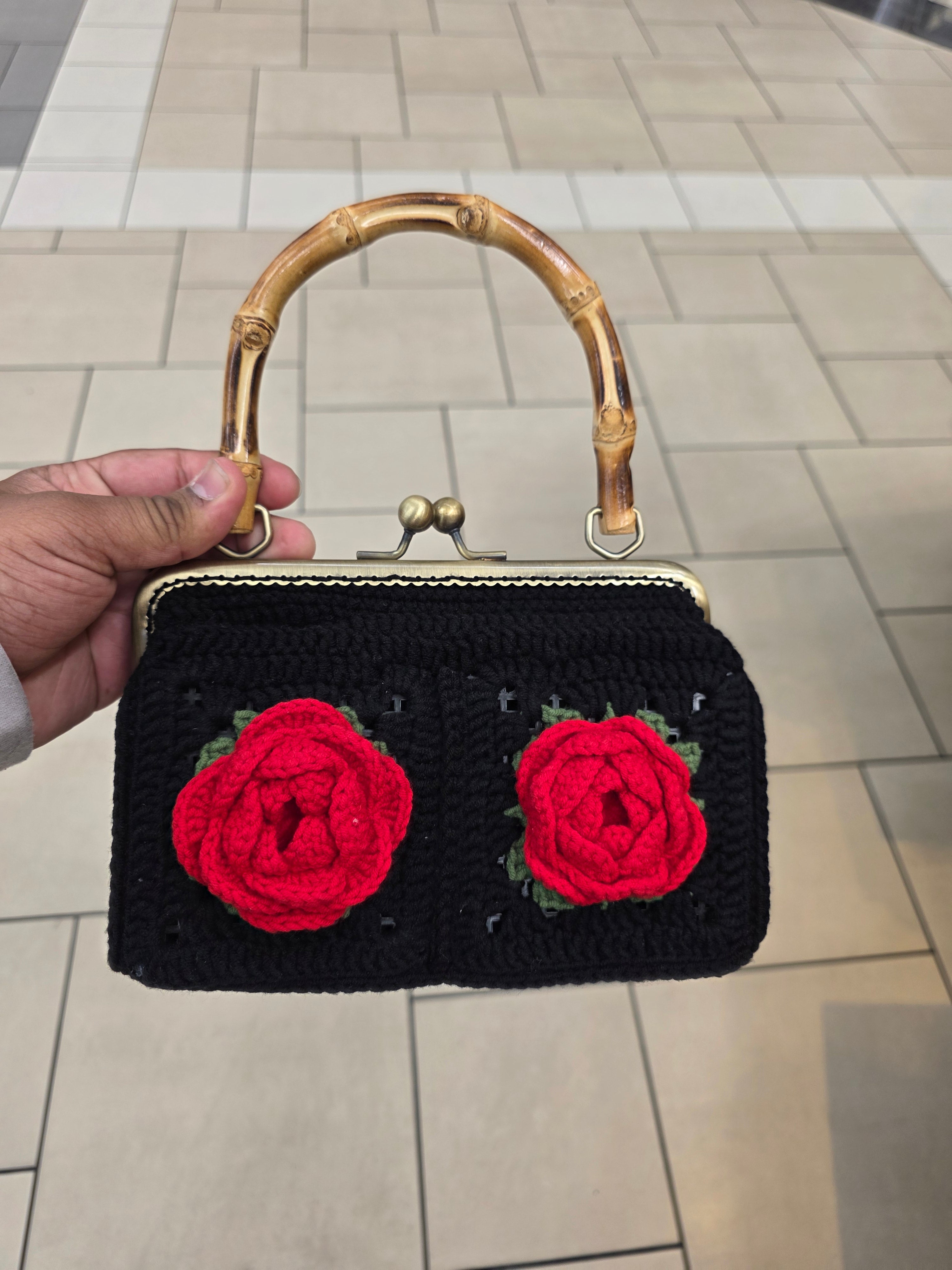 Crochet Rose purse