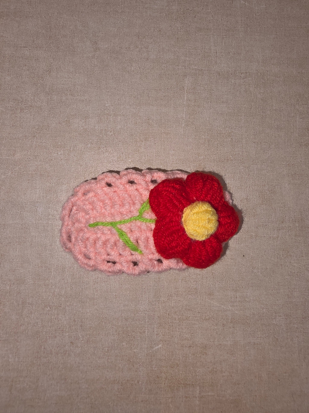 Red flower hair clip [ set of 3]