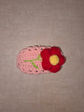 Red flower hair clip [ set of 3]