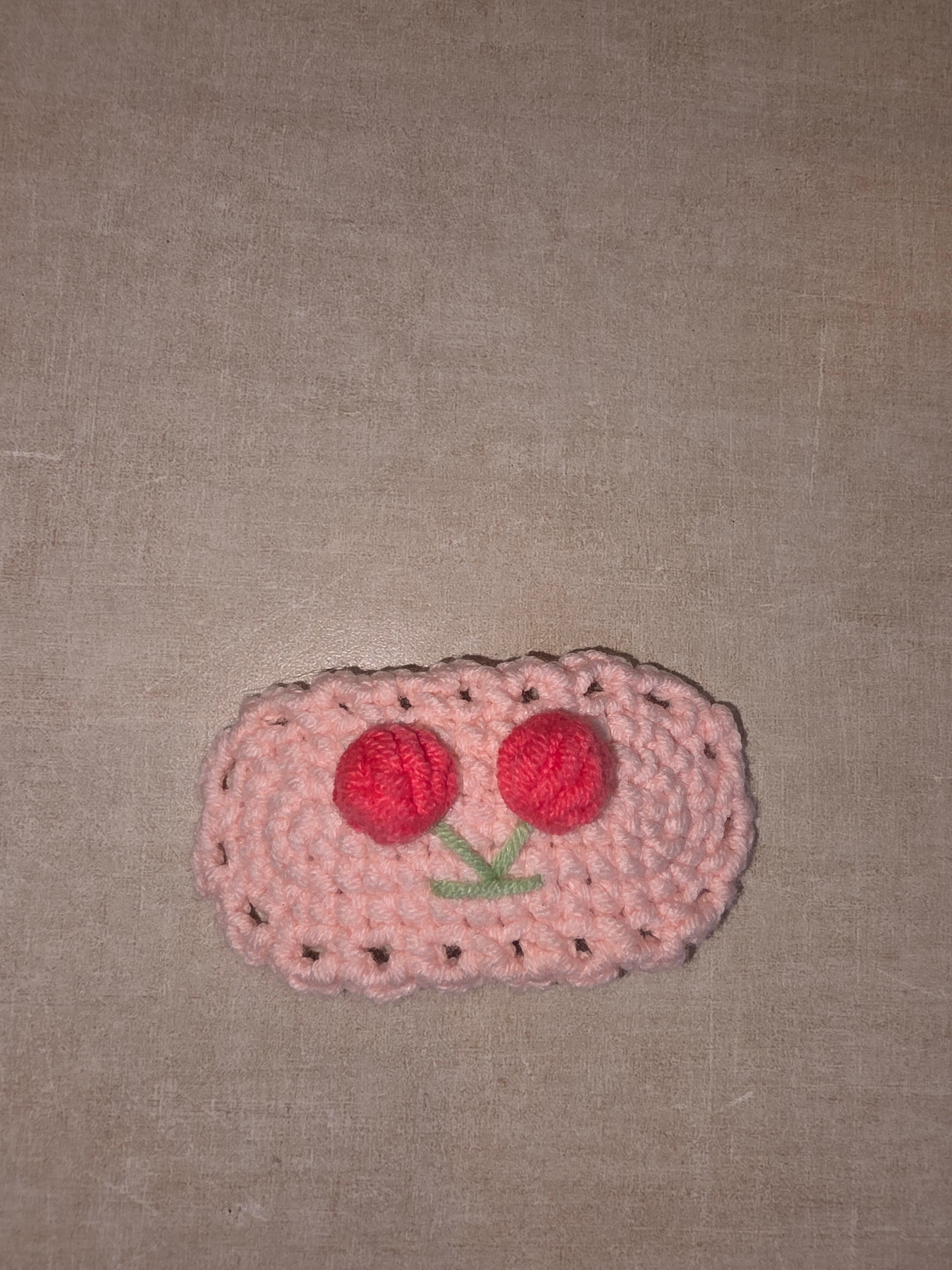 Pink cherry hair clip [ set of 3 ]